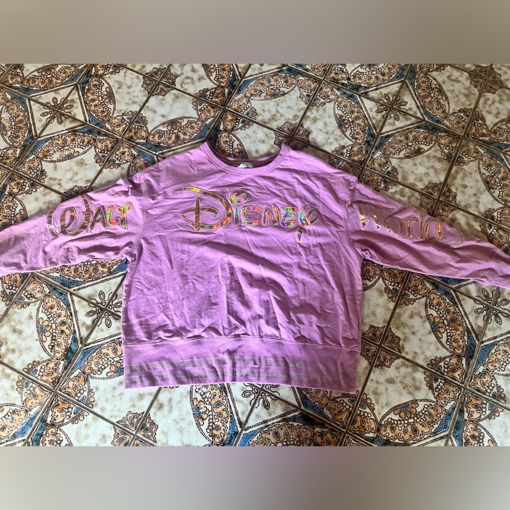 Walt Disney World 50th Anniversary pink Crewneck iridescent Shirt Women's large